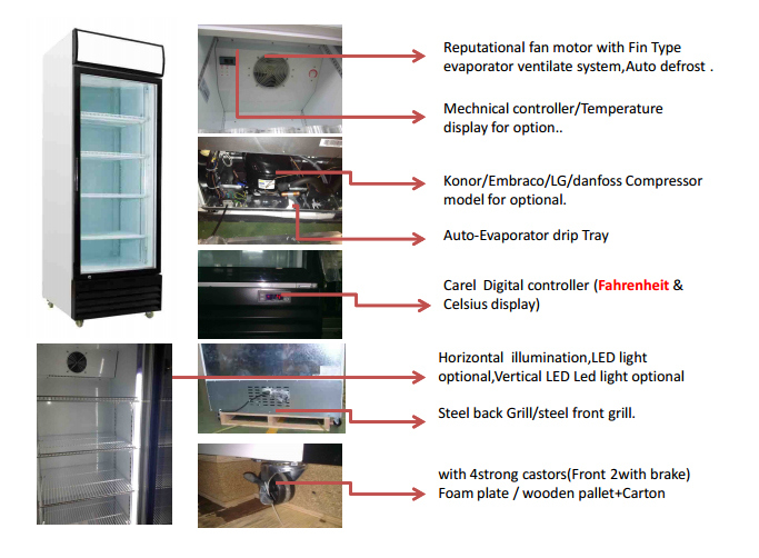 Swing Door Upright Beverage Cooler with Ventilation System