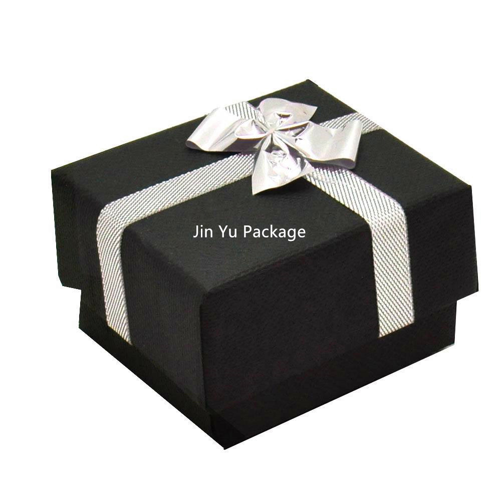 Black Paper Bow Tie Gift Ring Jewelry Packaging Display Box Factory