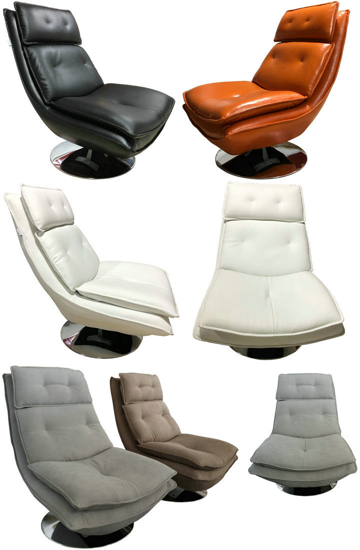 Modern Leather Club Swivel Chair (612#)