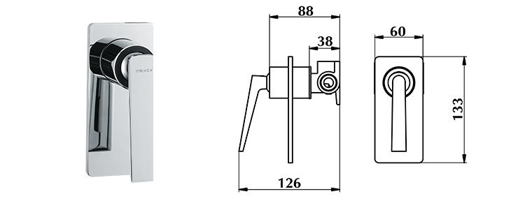 Conceal Mixer Single Function in-Wall Shower Faucet Valve