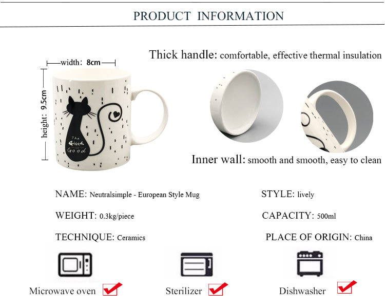 Daily Use Eco-Friendly Ceramic Coffee Mugs for Promotional Gift