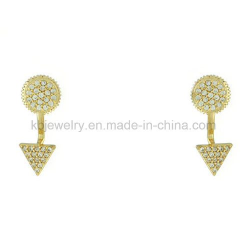 Star Fashion Double Sizes Drop Earrings Triangle Ear Stud (KE3264)