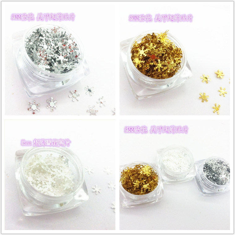 Snow Shape Glitter for Nail Art and Nail Beauty Pearl Color Series 3 Colors Kg Packing