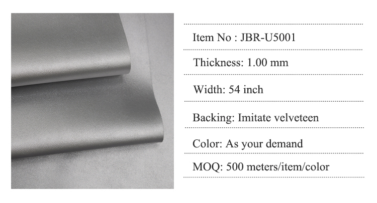 1.0mm Thick Nappa Grain PU Leather for Bag Shoe