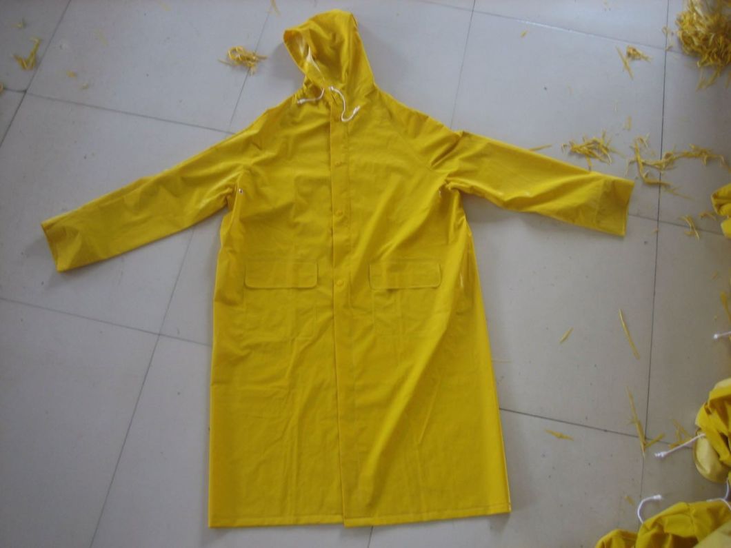 Adult's PVC/Polyester Waterproof Workwear Rainwear Rain Coat