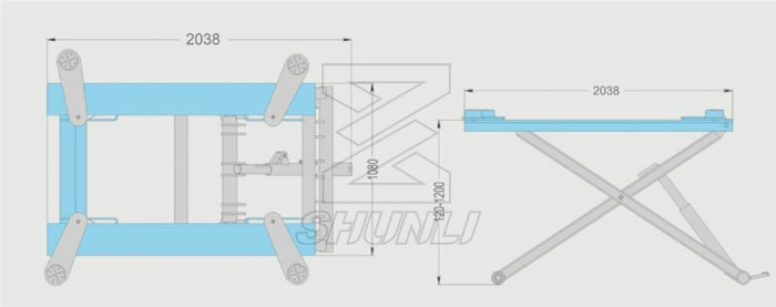 3000kg Moveable Hydraulic Car Hoist