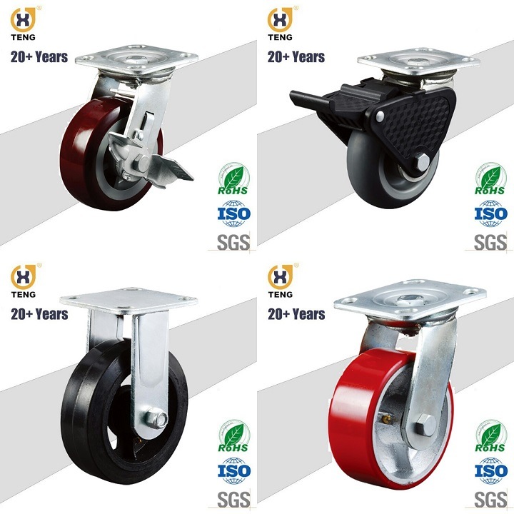 8-Inch Heavy Duty Polyurethane (PU) on Cast Iron Core Wheel