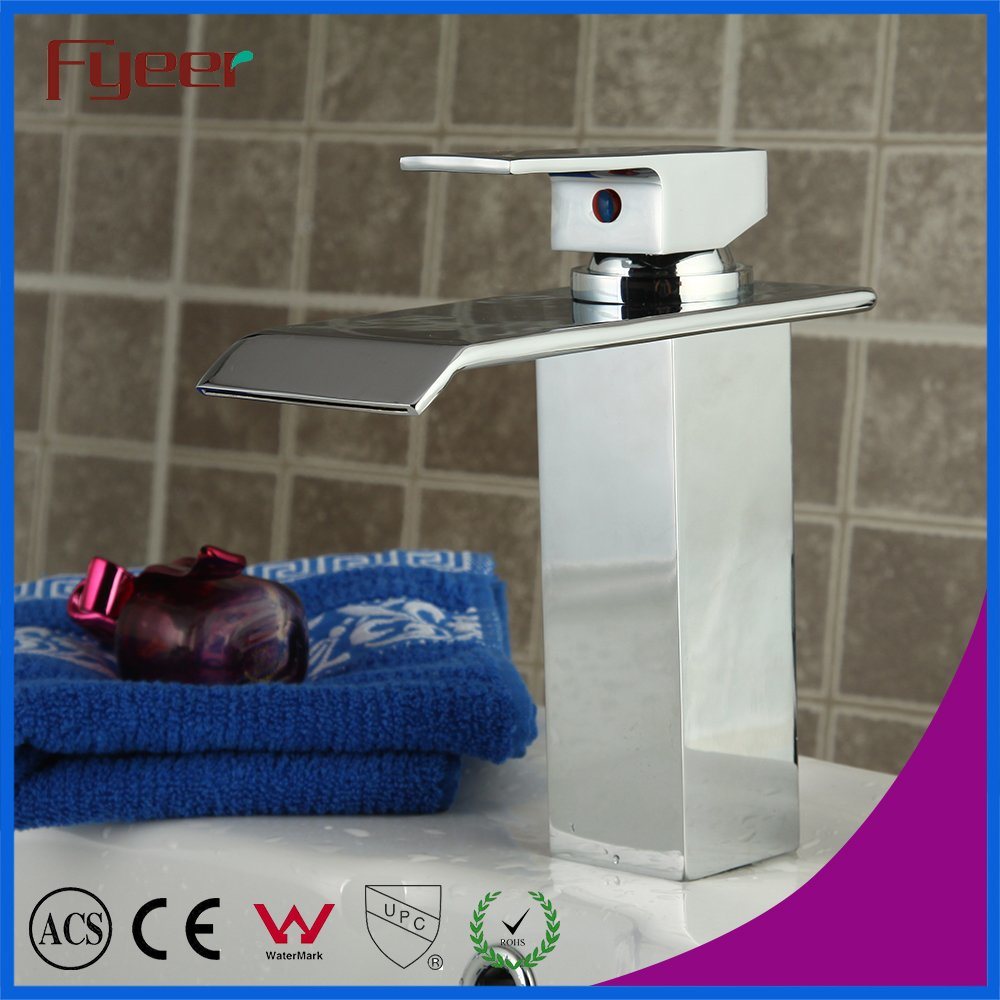 Fyeer Fashion Waterfall Single Handle Bathrooom Basin Faucet Mixer Tap