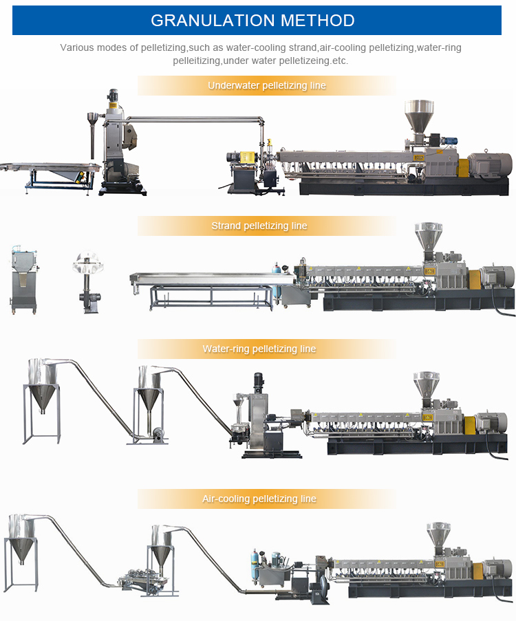 Double Screw Design PVC Plastic Processed Granulating Machinery