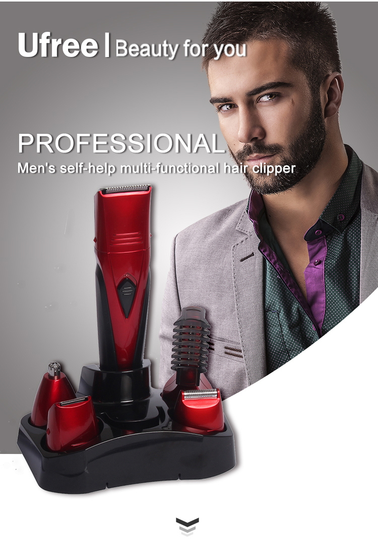 Ufree Rechargeable 7 in 1 Hair Clipper Trimmer Nose Ear Shaver Kit