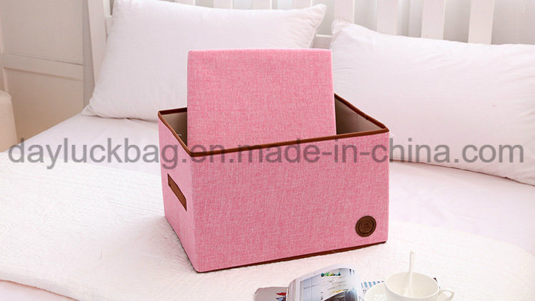 Non Woven Cardboard Cube Fold Pink Large Clothes Storage Box