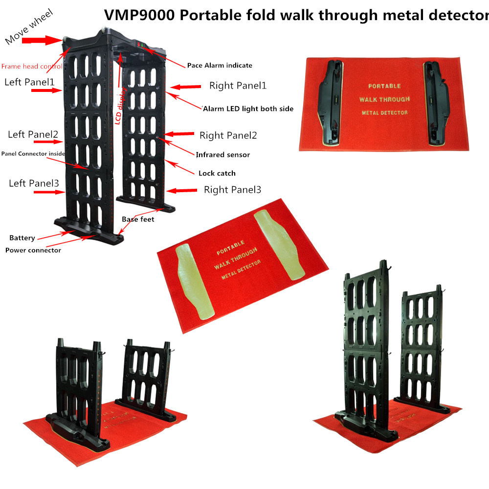 Portable Walk Through Metal Detector with Security Alarm