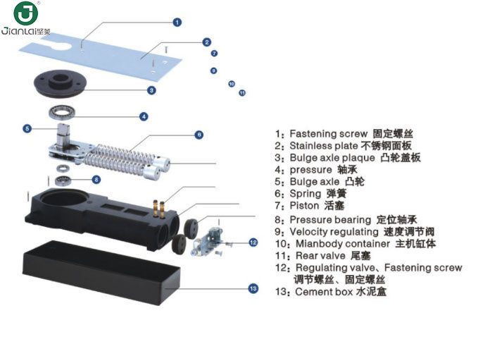 Hot Sale Single Cylinder Hydraulic Floor Spring for Sliding Door