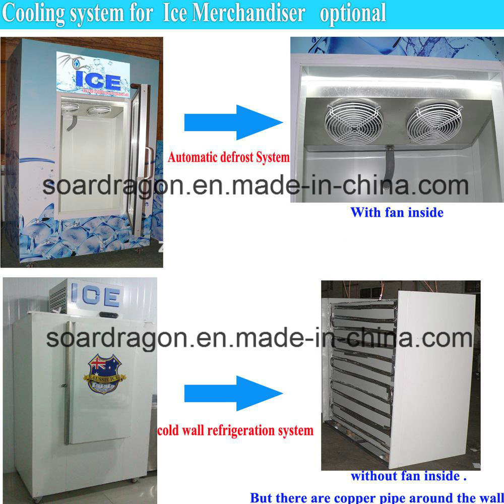 300L Gas Station Bagged Ice Merchandiser with Cold Wall System