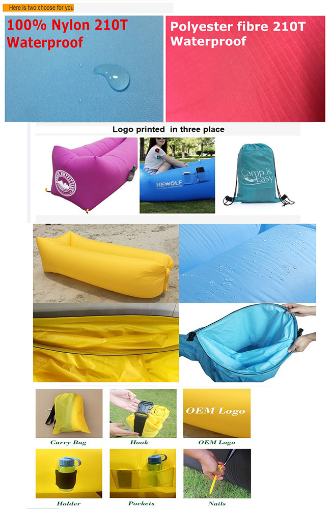 Outdoor Promotion Inflatable Handout Lazy Air Sleeping Sofa Bag