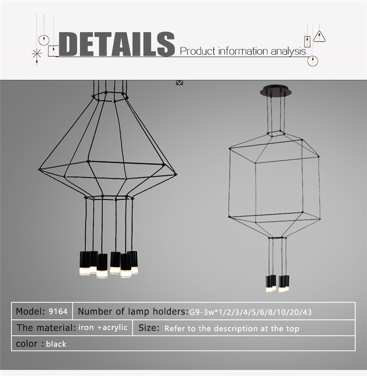 Nordic G9 DIY Digital Line Suspension Lamps