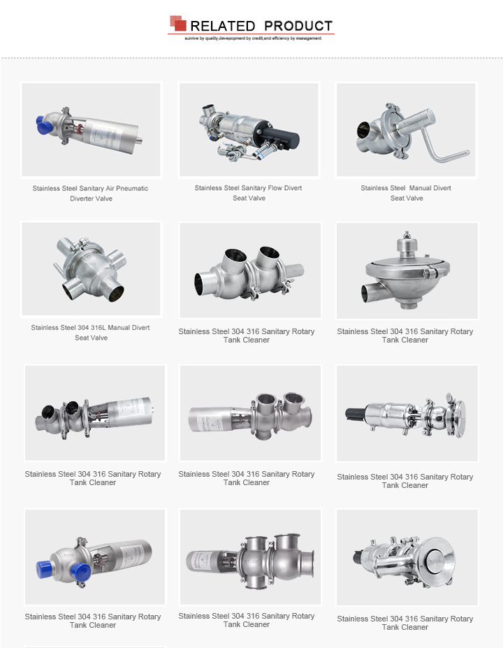 Pneumatic Hygienic Ll Type Divert Seat Valve with Control Head