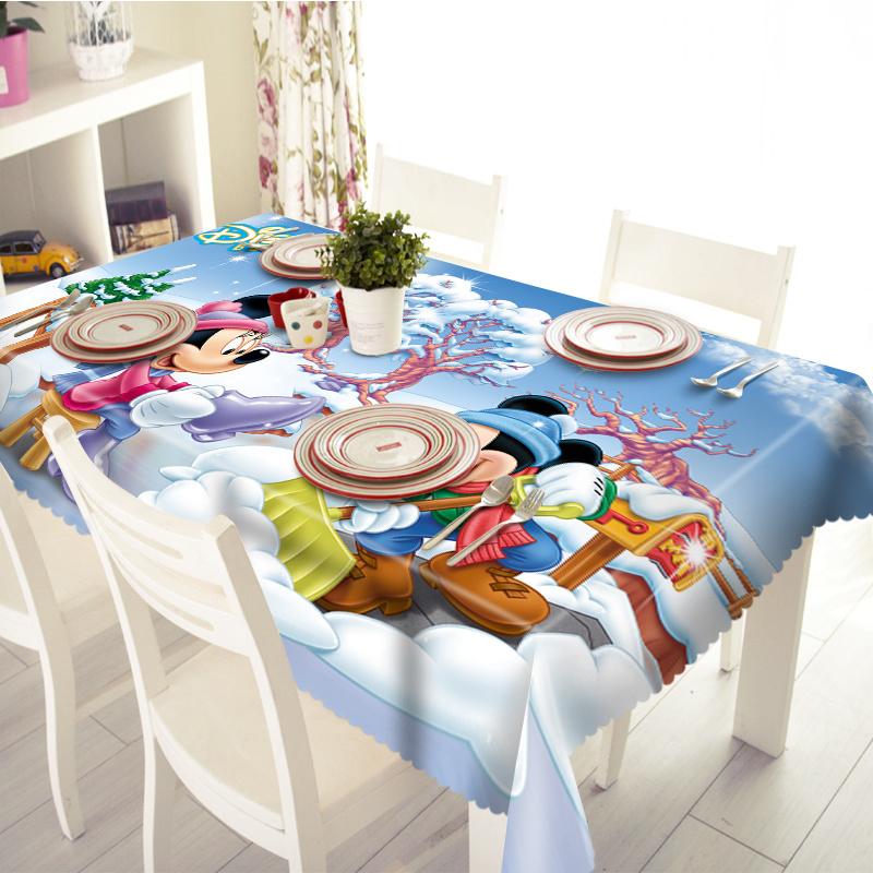 Cheap Cotton and Linen Waterproof Oilproof Tablecloths with Cartoon Pattern