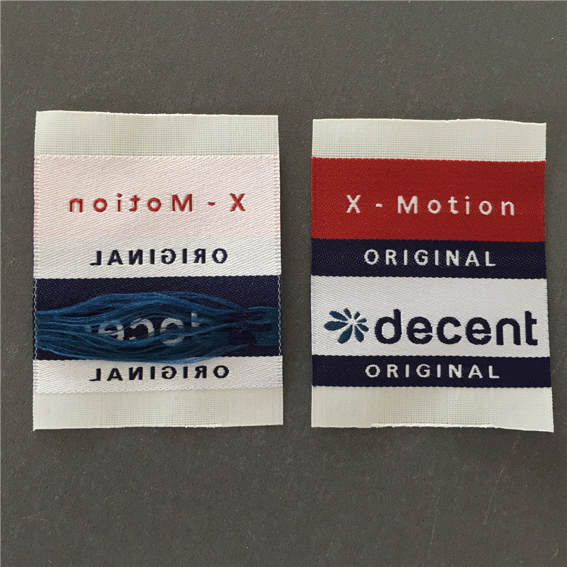 Custom 75D High Density Straight Cutting Logo Brand Woven Label for Garment/Clothing Fabric