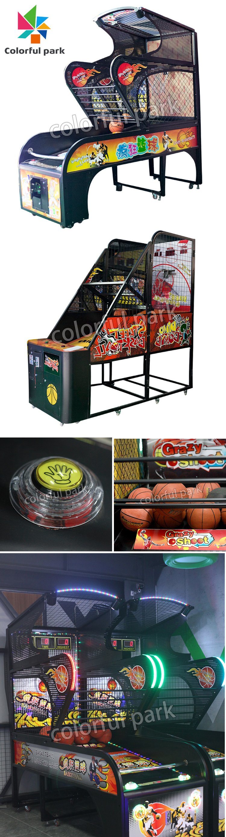 Colorful Park Indoor Luxury Adult Sport Basketball Machine Kiddie Sport Basketball Arcade Game