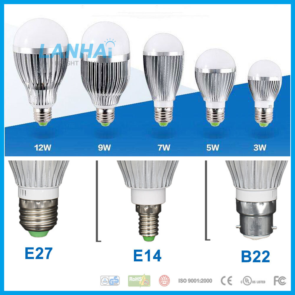 15W E27/B22/E14 Aluminum Globe Light LED Bulb