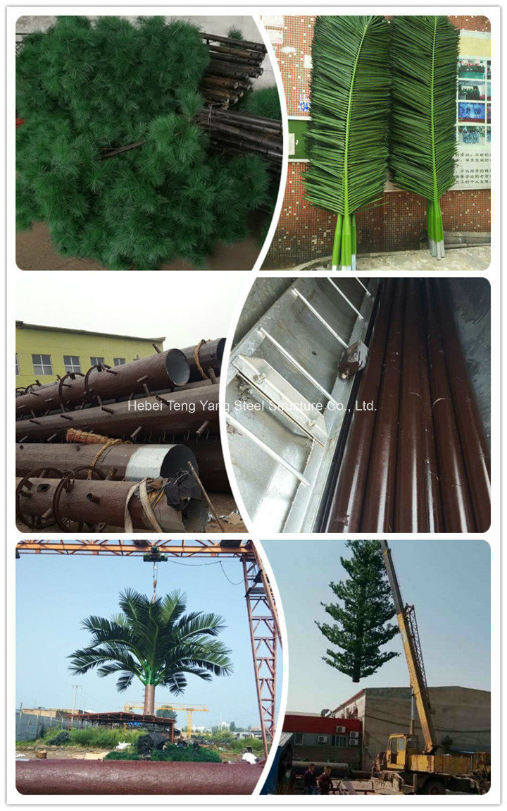 Artificial Leaves for Telecommunication Steel Camouflaged Monopole / Fiberglass Monopole Towers