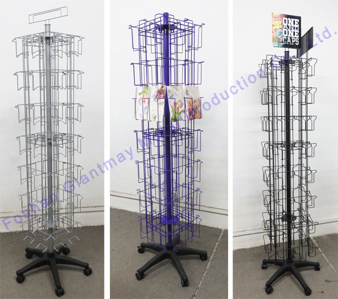 Rotating Metal Wire Display Rack for Greeting Cards
