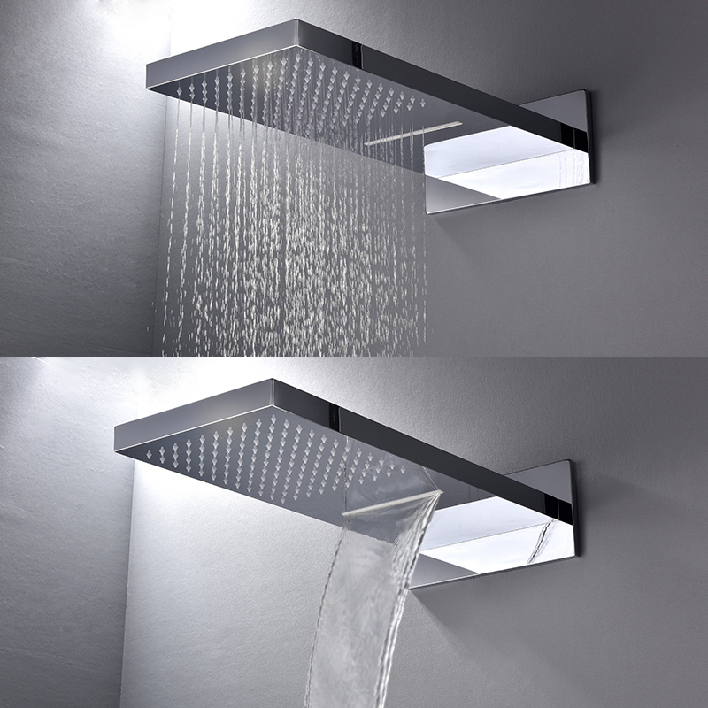 Bath Rain Square Wall Mounted Waterfall Shower Head