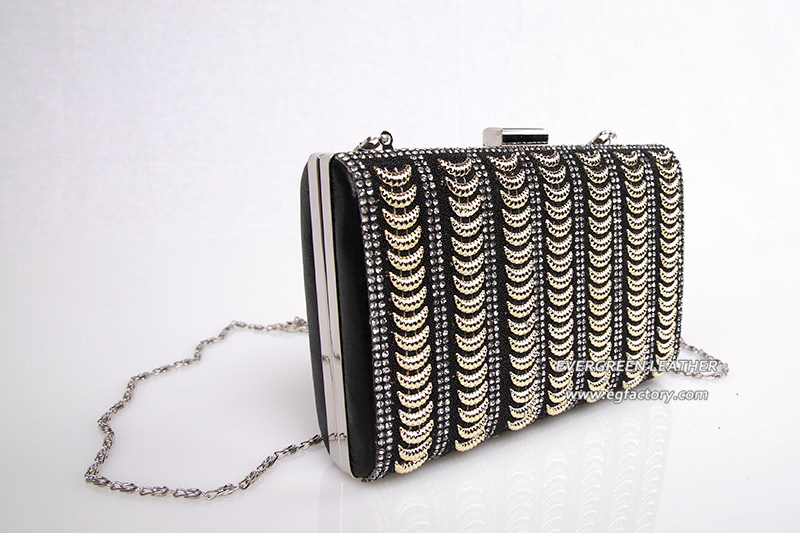 Wholesale Ladies Metal Decorated Evening Bags Trendy Clutch Bag Eb968