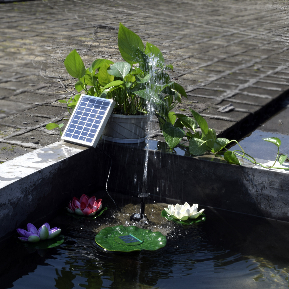 Solar-Powered Pump Brushless DC Solar Power Fountain Pool Water Pump Garden Plants Watering Kit Solar Pond Pump Kit 9V 2W