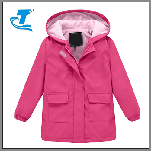 Kid's Lightweight Fleece Lined Hooded Raincoat