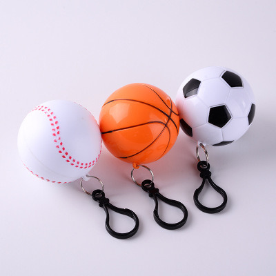 Football Baseball Spherical Raincoat Plastic Ball Key Chain Disposable Portable Raincoats Rain Covers Travel Rain Coat