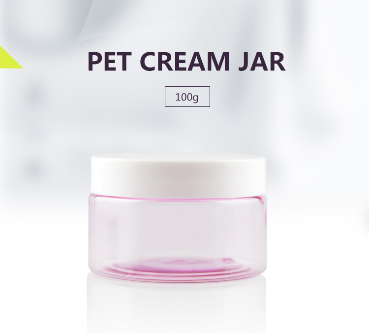 100g 150g Pink Pet Bottle and PP Lids Empty Cosmetic Wide Mouth Cream Jar