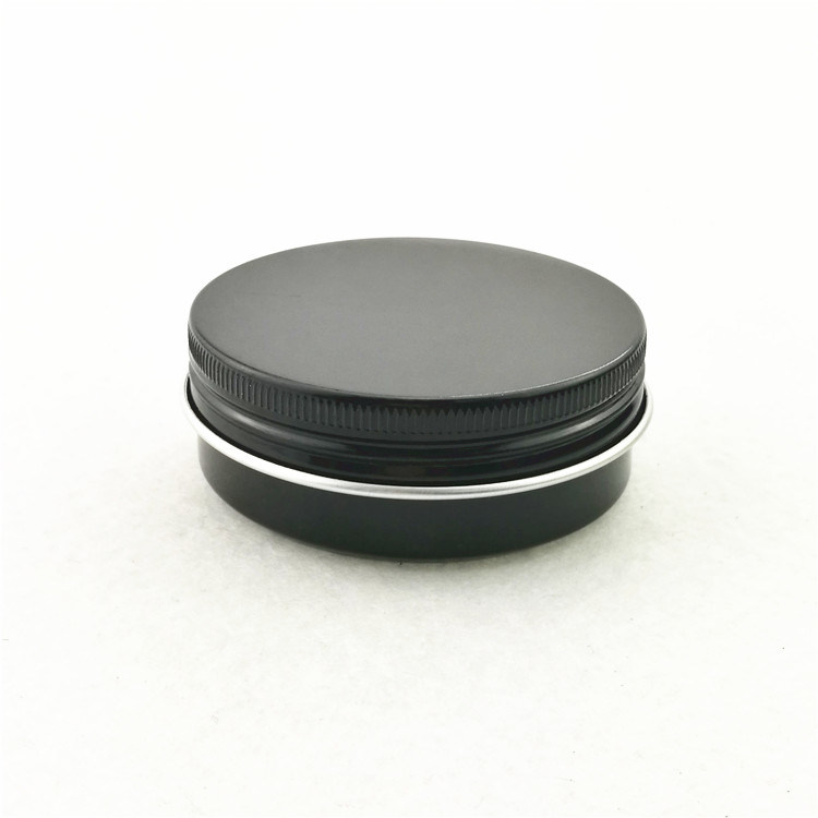 Black Aluminum Cans Cosmetic Cream Pomade Jar