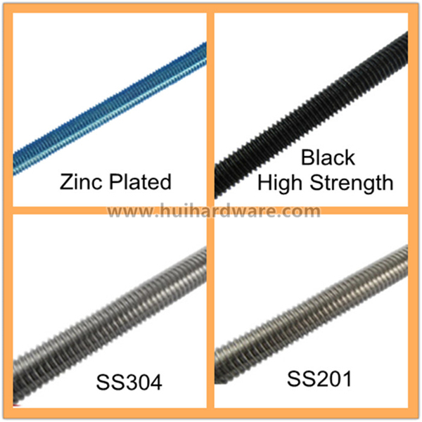 Carbon Steel Zinc Plated Thread Stud Rod M2 M4 M6 M8 M10