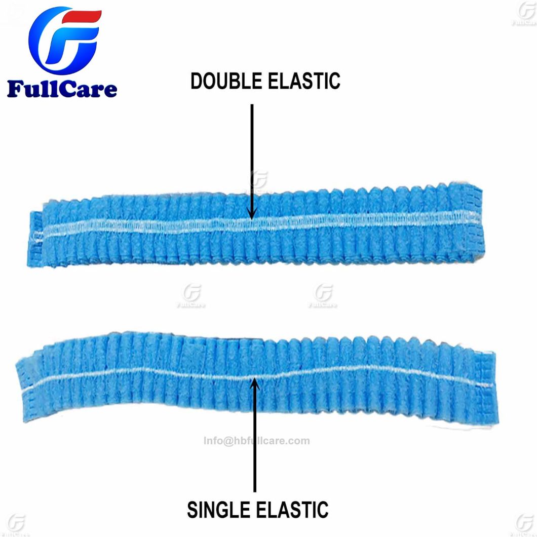 Disposable Single & Double Elastic Bouffant Mop Clip Crimp Cap Nurse Cap Doctor Cap Nonwoven Cap Medical Cap