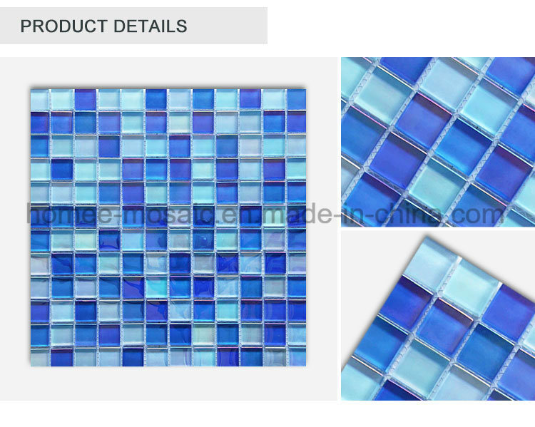 High Quality Mixed Blue Glass Mosaic Swimming Pool Floor Tiles