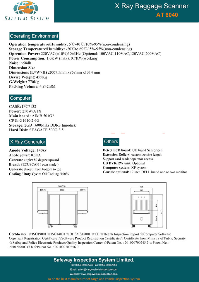 Hotel/Apartment Baggage Inspection Machine, Body Metal Detector Factory