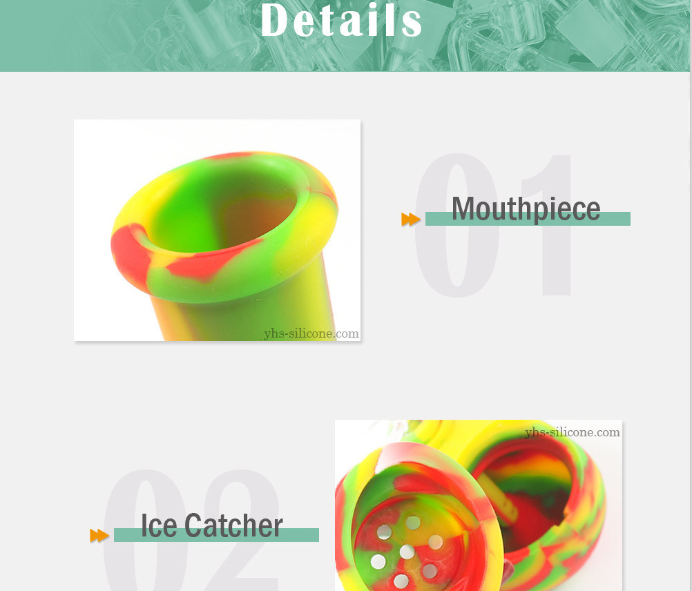 Hot Sale Colorful DAB Rig Recycler Beaker Base Silicone Smoking Water Pipes with Downstem