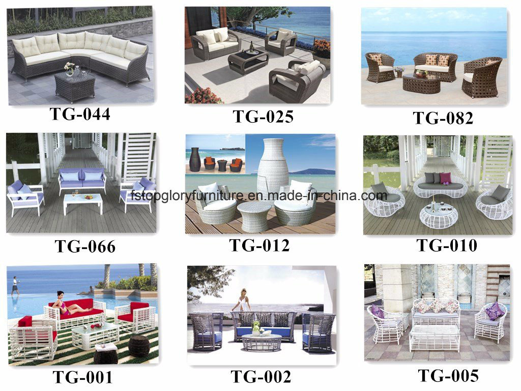 PE Rattan & Aluminum Furniture, Outdoor Rattan Sofa (TG-025)