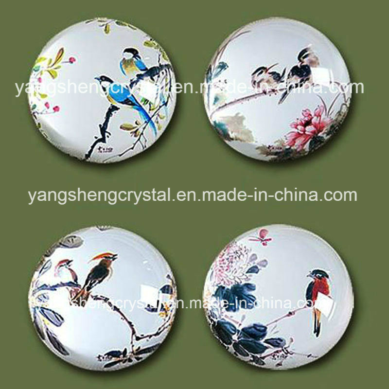 Handmade K9 Optical Glass Hemisphere Paperweight Souvenir Crystal Craft