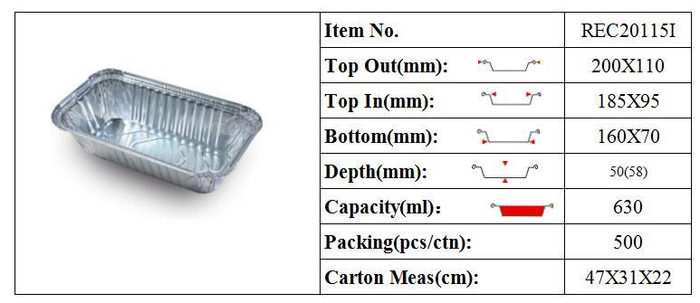 Take Away with Cardboard Lid Aluminium Foil Food Container