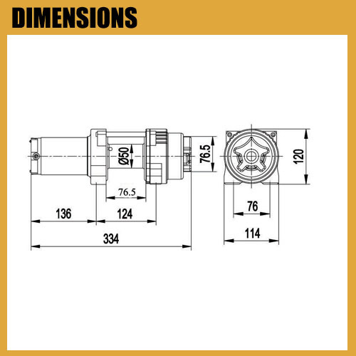 3500lbs 12V ATV Synthetic Rope Winch with High Performance Motor