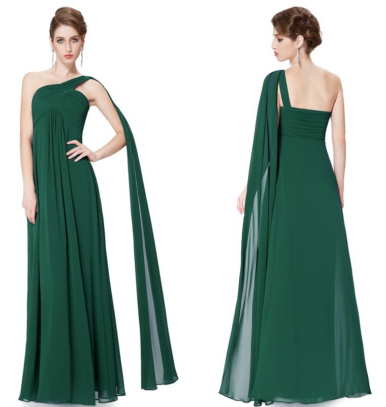 One Shoulder Evening Dresses Pretty Wedding Dress Bridesmaid Dress Long Dress