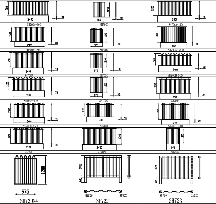 as Standard Aluminum Fence Panels for Swimming Pool