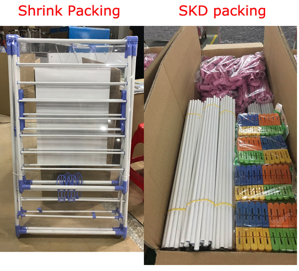 Shrink Package New PP Plastic Powder Coated Tube Clothes Dryer Rack (JP-CR109PS)