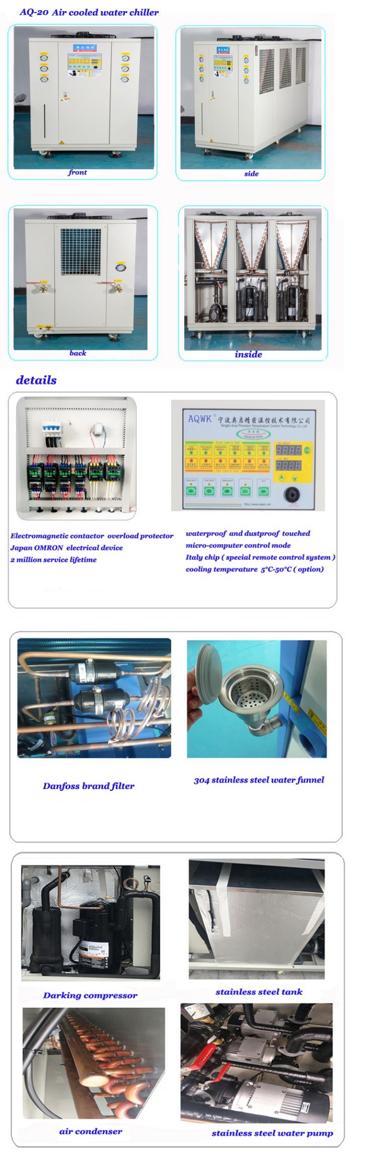 55.44kw Air Cooled Scroll Water Chiller with High Efficient