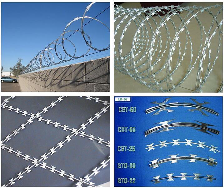 ISO9001 Garden PVC Coated Razor Barbed Wire