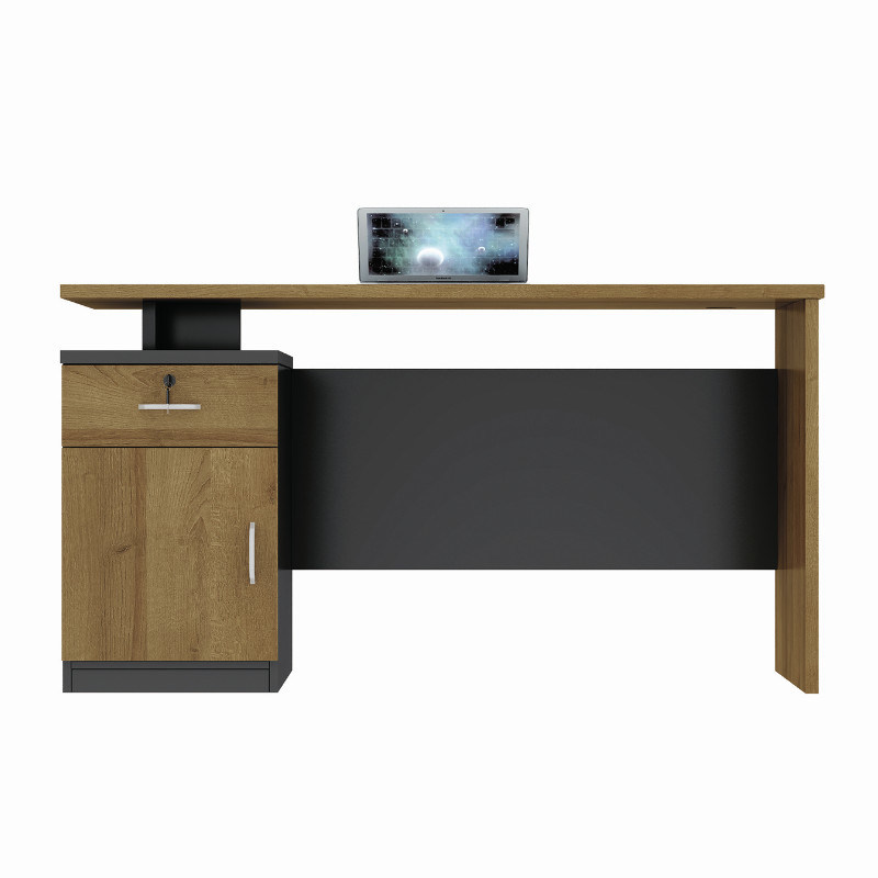 Wooden Executive/Manager Office Desk with Cabinet Bookcase