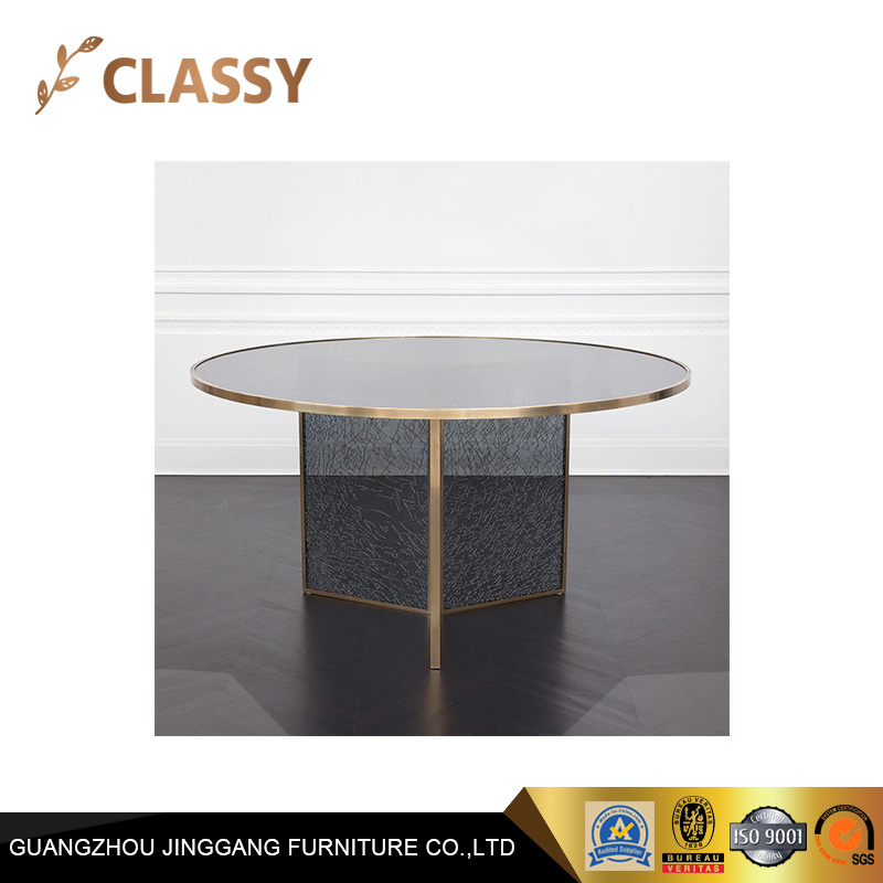 Round Shape Tempered Glass Restaurant Hotel Dining Table